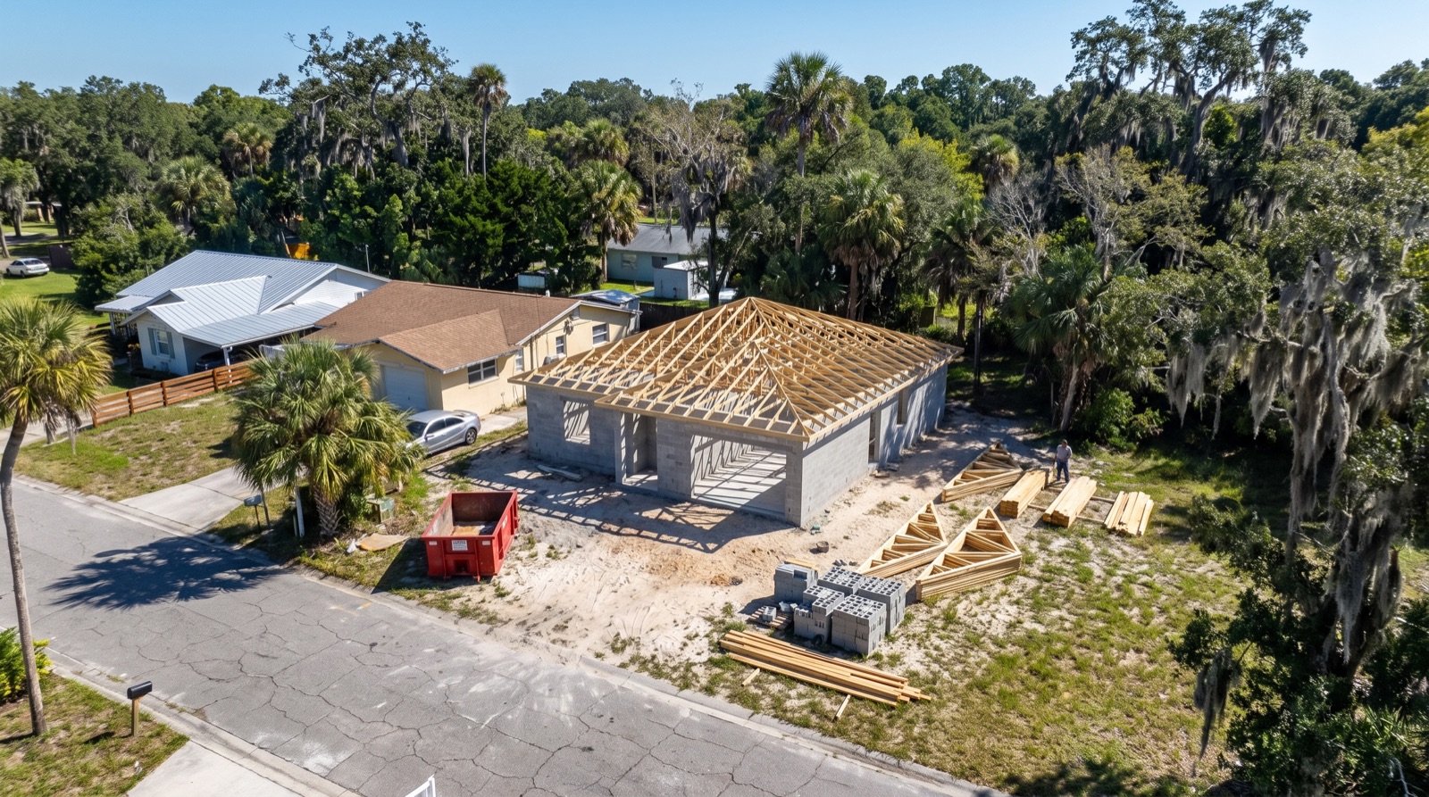 MarBow Homes crew at a home under construction