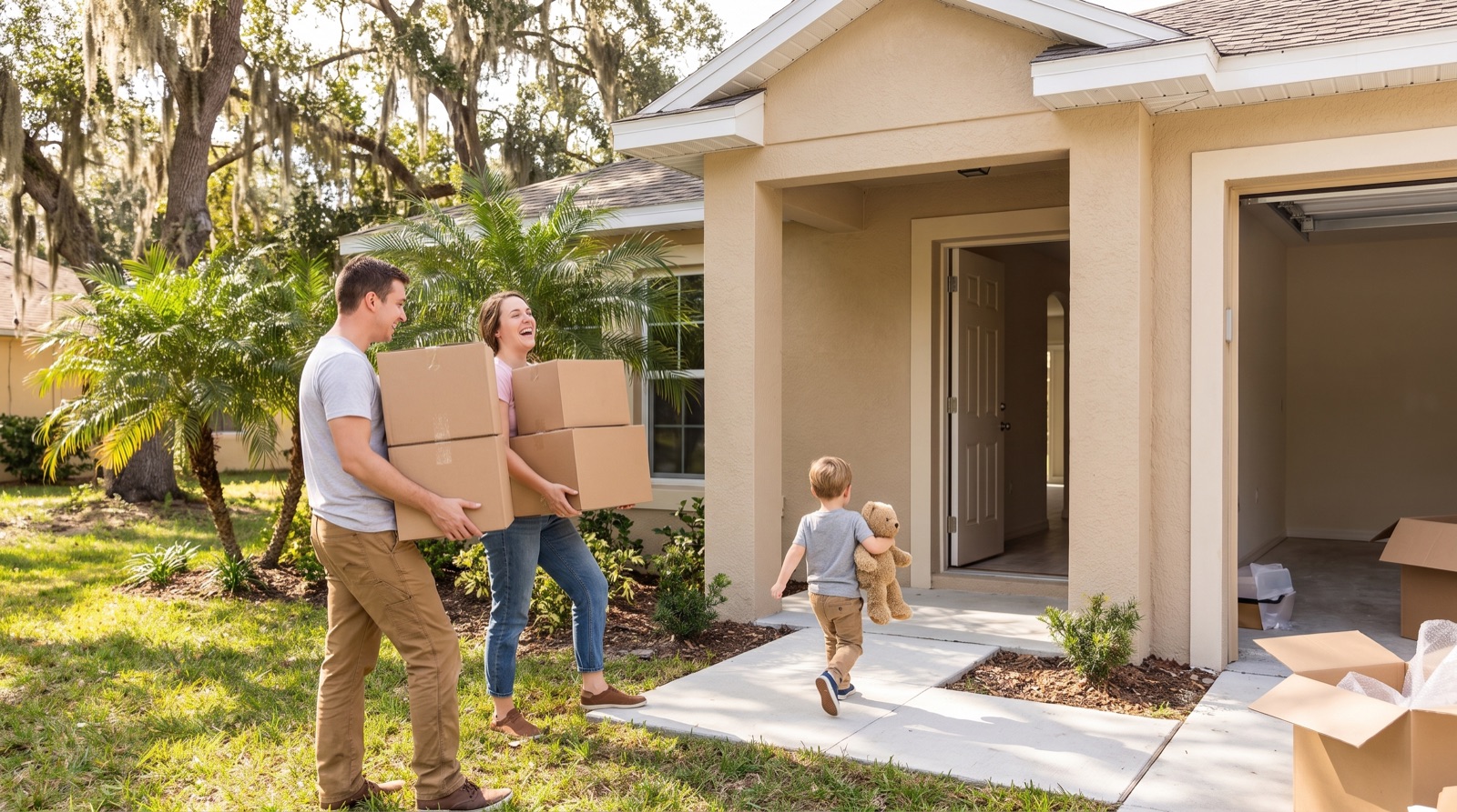 Family moving into their new home in Daytona Beach